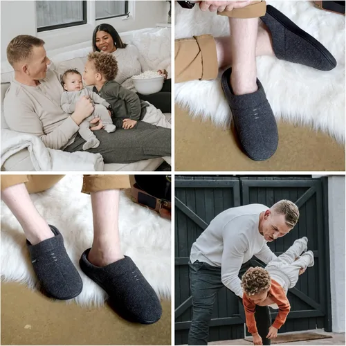 Miniatura 3 de isotoner Pantuflas Preston Heather Knit sin cordones con capucha para hombre