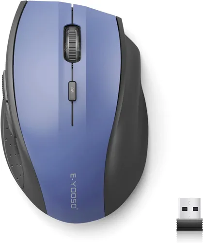 Miniatura 10 de E-YOOSO Ratón inalámbrico para portátil, ratón óptico portátil para computadora, 6 botones, inalámbrico 2.4GHz con receptor USB, 4800 DPI de 5 Rosa