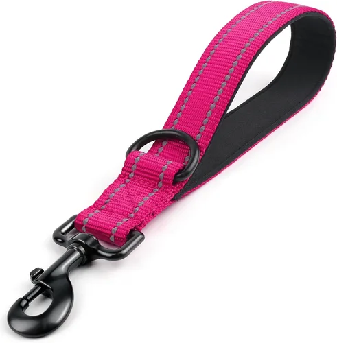 Miniatura 20 de Joytale Correa corta fuerte para perro de 18 pulgadas, 1.2 pulgadas de ancho, resistente, mango acolchado para control de tráfico, correa Negro