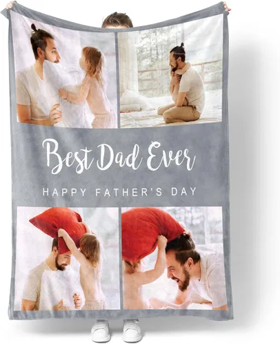 Miniatura 8 de Manta personalizada con texto en imagen, manta personalizada para papá, novio, mantas de franela personalizadas para papá, regalos de esposa, hija