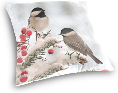 Miniatura 2 de ALAZA Fundas de cojín cuadradas de terciopelo de algodón de doble cara para invierno, 16 x 16 pulgadas, fundas de cojín decorativas