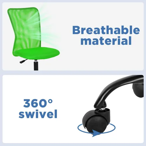 Miniatura 5 de Silla de oficina en casa de malla sin brazos, ergonómica, ejecutiva, ajustable, respaldo medio para mujer, pequeño, moderno, giratorio, escritorio