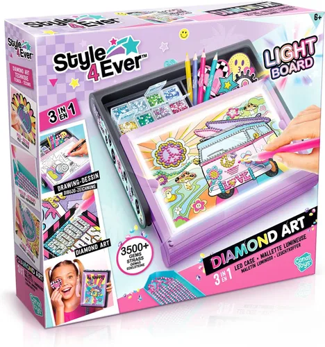 Kit de pintura de diamantes - Estuche de luz Canal Toys Diamant'Art OFG 300, arte de diamantes morados