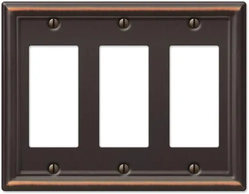 Miniatura 29 de Amerelle 149R4DB - Placa de pared Chelsea, 4 interruptores de palanca, acero, bronce envejecido, paquete de 1