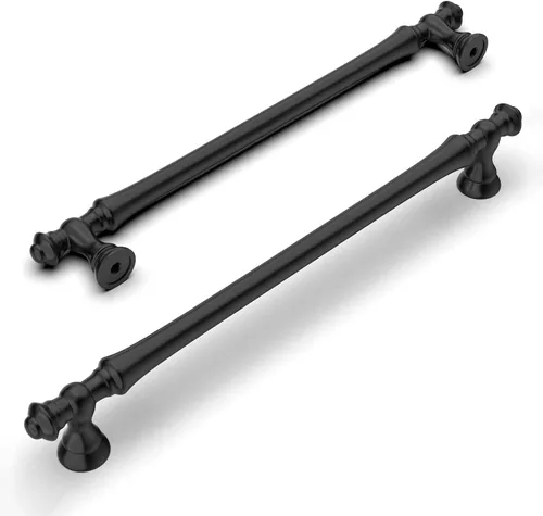 Miniatura 43 de Amerdeco ZH0014 - Juego de 10 tiradores de gabinete de latón antiguo de 3 pulgadas (76mm) con agujero central, herrajes para gabinetes de cocina