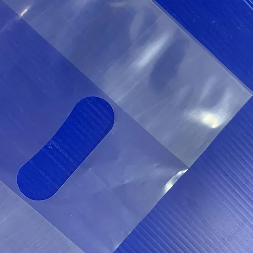 Miniatura 6 de Krodtige 100 bolsas de plástico transparentes de 8 x 12 pulgadas con asas troqueladas y refuerzo, asas troqueladas de 2 mil de grosor, perfectas