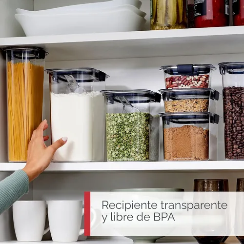Miniatura 3 de Rubbermaid Brilliance - Recipientes de almacenamiento de alimentos sin BPA con tapas herméticas para cocina y despensa, incluye 3 recipientes