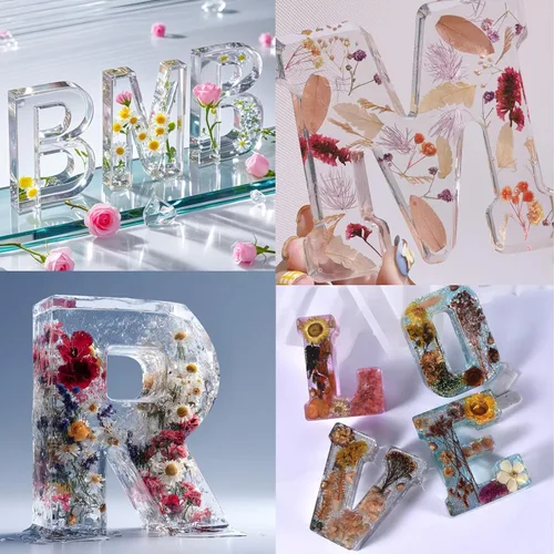 Miniatura 6 de Moldes de letras grandes de 7 pulgadas para resina, molde de fundición epoxi del alfabeto mayúscula 3D de la A a la Z, molde de silicona para velas