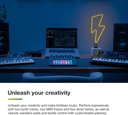 Miniatura 4 de Novation Circuit Tracks: Secuenciador Groovebox con motores de sintetizador, control MIDI y patrones de batería para la creación de música