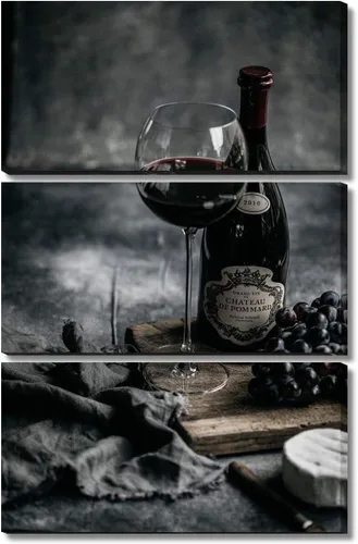 Miniatura 66 de Obra de arte para paredes del hogar, 3 paneles de letras de vino tinto, pinturas de corcho, impresiones HD, arte de pared de corcho de vino sobre