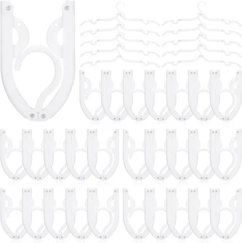 Miniatura 10 de Sieral 40 perchas plegables de viaje de plástico, portátiles, plegables para ropa, cruceros, artículos esenciales para viajes, cruceros, maletas