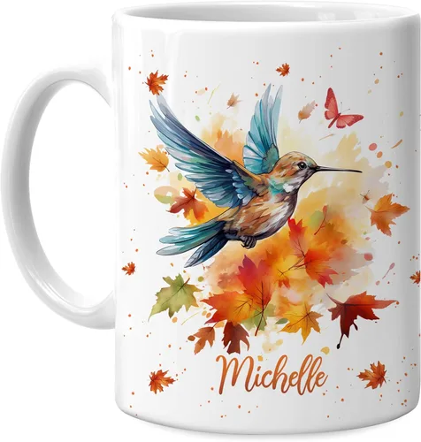 Miniatura 27 de Hyturtle Taza de café personalizada de lobo de otoño, regalos de cumpleaños para los amantes del lobo, regalos de decoración de otoño para casa