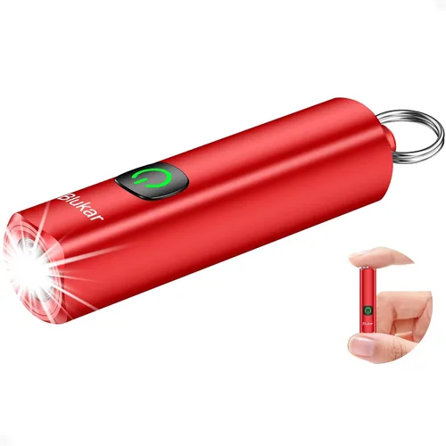 Miniatura 11 de Blukar Linterna EDC Recargable, Mini Linterna de Llavero de 360L con 3 Modos de Iluminación, Función de Memoria, Impermeable, Luz de Bolsillo