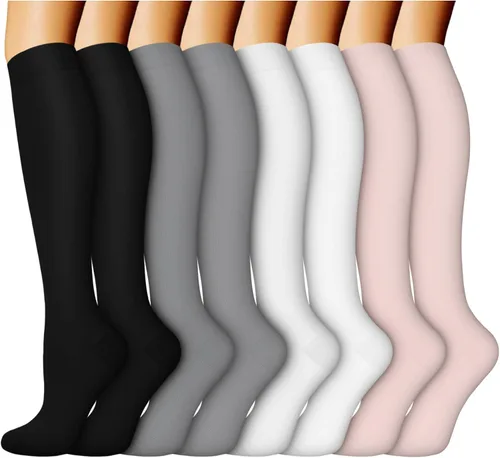 Miniatura 44 de ACTINPUT 8 pares de calcetines de compresión para mujeres y hombres, medias de compresión de apoyo para médicos, correr, atletismo