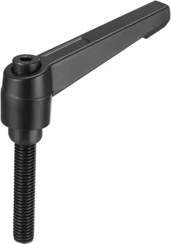 Miniatura 12 de uxcell M8 x 0.630 in Mango de palanca de sujeción ajustable Rosca Botón de trinquete macho roscado Perillas roscadas Manijas de tornillo giratorio