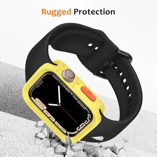 Miniatura 3 de Carcasa resistente compatible con Apple Watch Case de 1.77 pulgadas y 1.73 pulgadas, Series 9/8/7/6/5/4/SE3/2/1, funda protectora de poliuretano