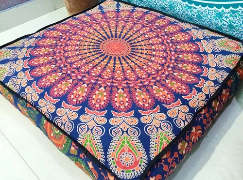 Miniatura 39 de CRAFT KALA Funda de cojín con diseño de mandala, funda de cojín para asiento, hippie, decorativo, bohemio, otomano, de algodón, indio, para sala