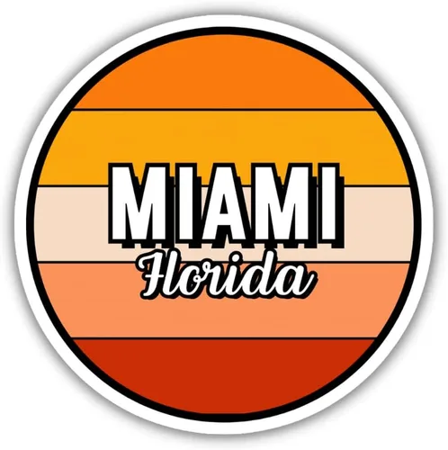 Miniatura 5 de Miami Florida Travel Sticker, 2.5" Multiple Colors, Laptop Water Bottle Planner Journal, Collectible Places I've Been, Luggage Decal (Earth)