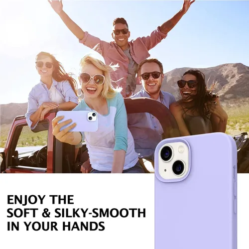 Miniatura 4 de Telaso Funda compatible con iPhone 14, silicona líquida de gel suave de goma, funda delgada y fina con forro de microfibra, funda protectora
