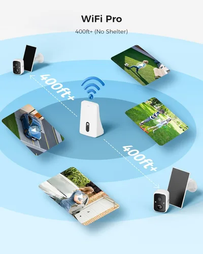 Miniatura 4 de Hiseeu Cámaras de seguridad inalámbricas para exteriores, kit de 2 cámaras, ampliable a 10CH, sin tarifa mensual, alimentado por energía solar, Kit