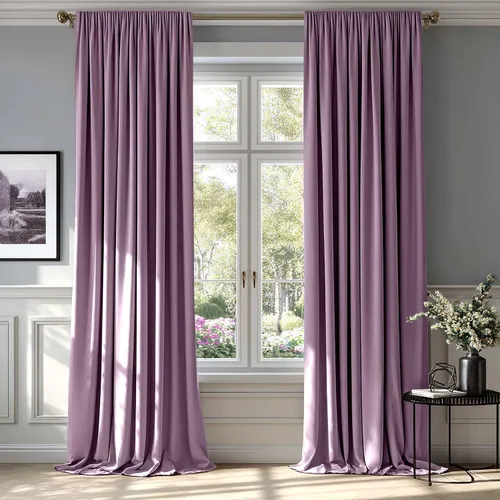 Miniatura 27 de MIULEE - Juego de 2 paneles de cortinas negro opacas y térmicas de terciopelo para la sala de estar y dormitorio, con bolsillo para cortinero, de 63
