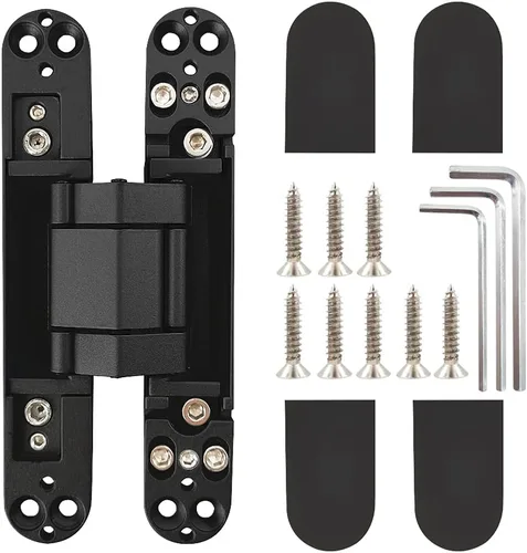 Miniatura 3 de Bisagras invisibles Bisagra de puerta oculta resistente Bisagra oculta 3-D ajustable - Negro -1 par 6"_Negro_Paquete de 2