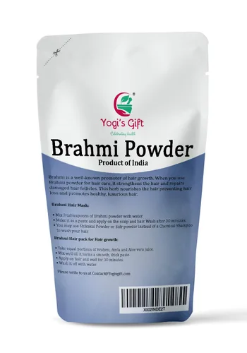 Miniatura 2 de Yogi's Gift® Brahmi Powder 8 Oz Potenciador y Volumizador Natural del Crecimiento del Cabello Mascarilla Nutritiva para el Cuero Cabelludo