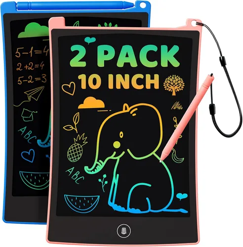 Miniatura 14 de KOKODI Juguetes para niñas y niños de 3, 4, 5, 6 años, tableta de escritura LCD reutilizable de 10 pulgadas, colorida, para garabatos, almohadilla