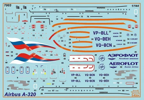 Miniatura 3 de Zvezda Models Airbus A-320 - Aeroflot Modelo Kit (escala 1/144)