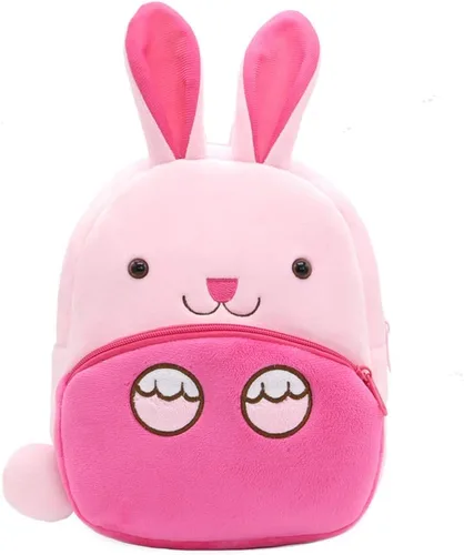 Miniatura 6 de Ladyzone Mochila para niños pequeños, mochila de animales del zoológico, bonita bolsa de felpa de dibujos animados de 10 pulgadas, bolsa de libro