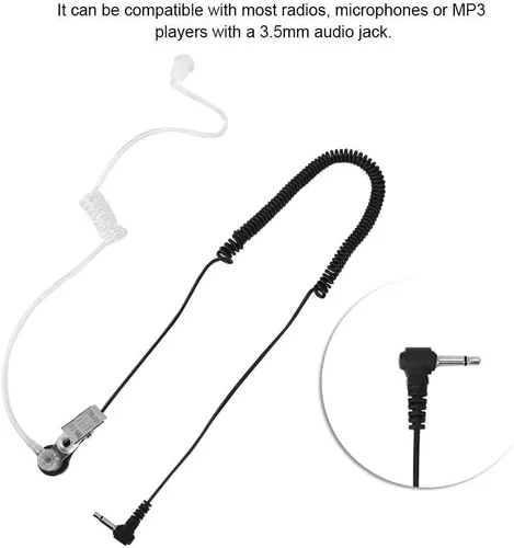 Miniatura 5 de Richer-R - Auricular de radio para aplicación de la ley, 0.138 in mono escucha solo vigilancia tubo acústico auricular auricular anti-radiación