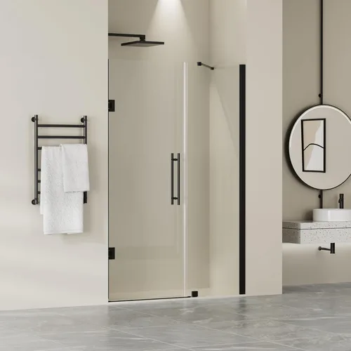 Miniatura 16 de Findepot Puerta de ducha pivotante de vidrio de 38-42" x 71" con vidrio transparente de 1/4" (6mm), puerta de ducha pivotante con acabado de níquel