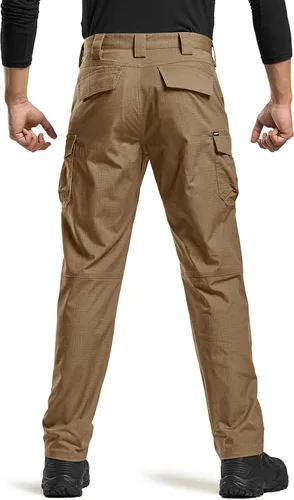 Miniatura 3 de CQR Men's Flex Stretch Tactical Pants, Water Resistant Ripstop Cargo Pants, Lightweight EDC Outdoor Hiking Work Pants