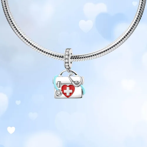 Miniatura 2 de Dije colgante de plata de ley 925 para pulsera y collar para el día de la madre, Plata esterlina