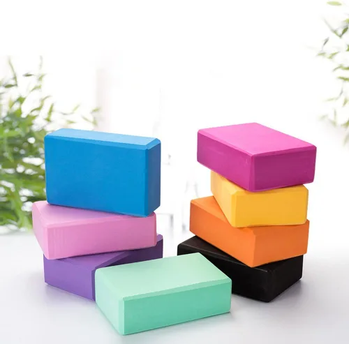 Miniatura 5 de Juego de 2 bloques de yoga de espuma EVA para ejercicio, proporciona equilibrio de estabilidad y apoyo para mejorar la fuerza, 9 x 6 x 3 pulgadas