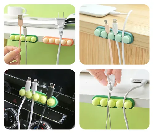 Miniatura 4 de Clips para cables, organizador de cables USB, organizador de cables, organizador de cables, 2 paquetes de bonitos soportes para cables para oficina