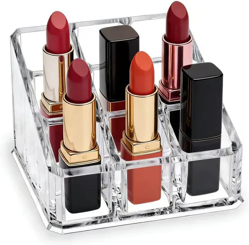 Miniatura 7 de Organizador de brillo de labios acrílico transparente, 12 ranuras, soporte de exhibición cosmética para esmalte de uñas, aceite esencial