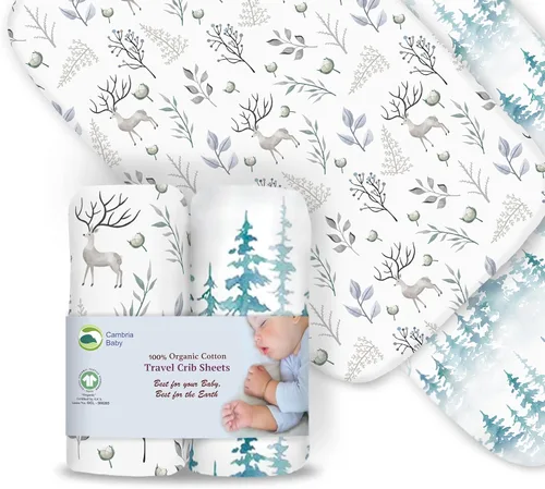 Miniatura 7 de Sábanas bajeras 100% de algodón orgánico para Graco Pack n Play, Babyletto, Pamo Babe, Hiccapop, Dream on Me, Evenflo, Baby Trend, Hygge Hush