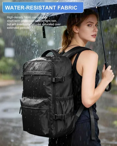Miniatura 7 de winspansy Mochila de viaje esencial de viaje con bomba de aire, bolsas de compresión para viajes, transporte aprobado por vuelo, mochila