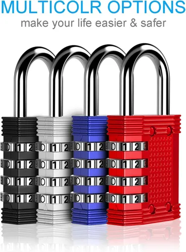 Miniatura 6 de ZHEGE Candado de combinación para casillero, escuela, gimnasio, habitación, armario, valla, puerta y caja de herramientas (azul)