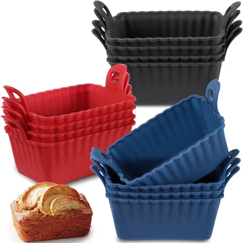Miniatura 13 de Webake Molde para pasteles de 5 pulgadas para hornear moldes redondos antiadherentes, LFGB Platinum Silicon Air Freidora de aire Juego de 4