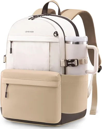 Miniatura 8 de LOVEVOOK Mochila para laptop para mujer, bolsa de computadora portátil, mochila de viaje, mochila de trabajo impermeable, bolsas para profesores
