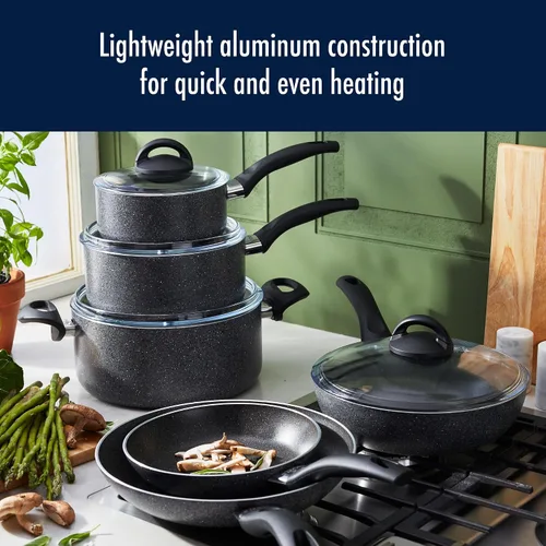 Miniatura 3 de Henckels Everlift Granite - Juego de utensilios de cocina antiadherentes de 10 piezas, fabricado en Italia, revestimiento antiadherente duradero