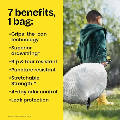 Miniatura 5 de Bolsas de basura Glad ForceFlex altas con cordón para cocina, 13 galones, aroma a lavanda, 40 unidades (el paquete puede variar)