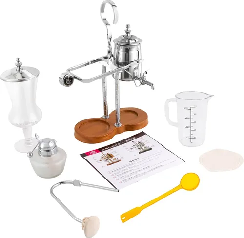 Miniatura 7 de DYRABREST Cafetera sifón sifón, 5 tazas de sifón de mesa sifón (sifón), cafetera de mesa de borosilicato para el hogar, cafeterías y oficinas