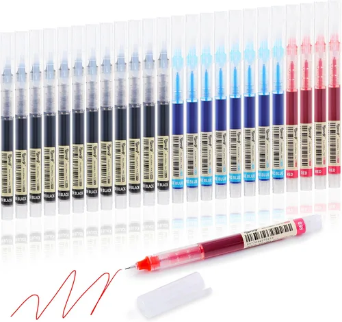 Miniatura 13 de Bolígrafos de Gel de Punta Fina Negra 12Pcs 0.5mm Bolígrafos de Gel de Bola de Tinta Líquida Negra Sin Manchas Sin Correr, Bolígrafo de Escritura