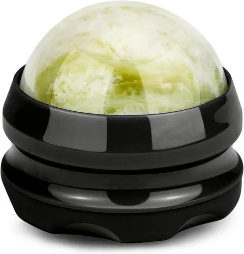 ideayard Bola de rodillo de masaje en frío, herramienta de piedra de masaje, bola de jade para aliviar el frío y el calor, dolores musculares,
