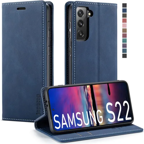 Miniatura 34 de Funda tipo cartera para Samsung Galaxy S22 5G con tarjetero y función atril, bloqueo magnético RFID, funda de piel con tapa para Galaxy S22 5G