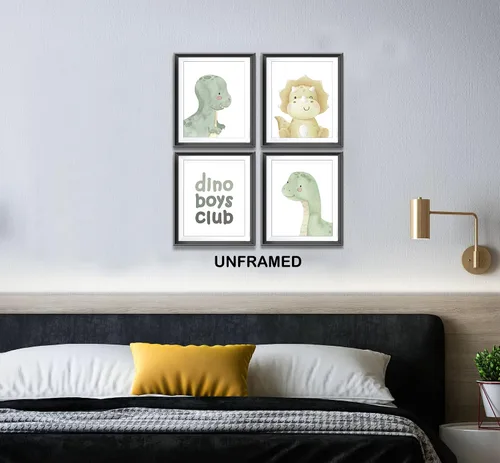 Miniatura 3 de Dino - Póster de acuarela para niños, niños, habitación de niños, habitación de juegos, decoración de habitación de juegos, decoración