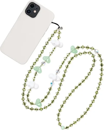 Miniatura 22 de Beaded Phone Charm Lanyard Strap Crossbody Fixed Beads Pearl Neck Chain